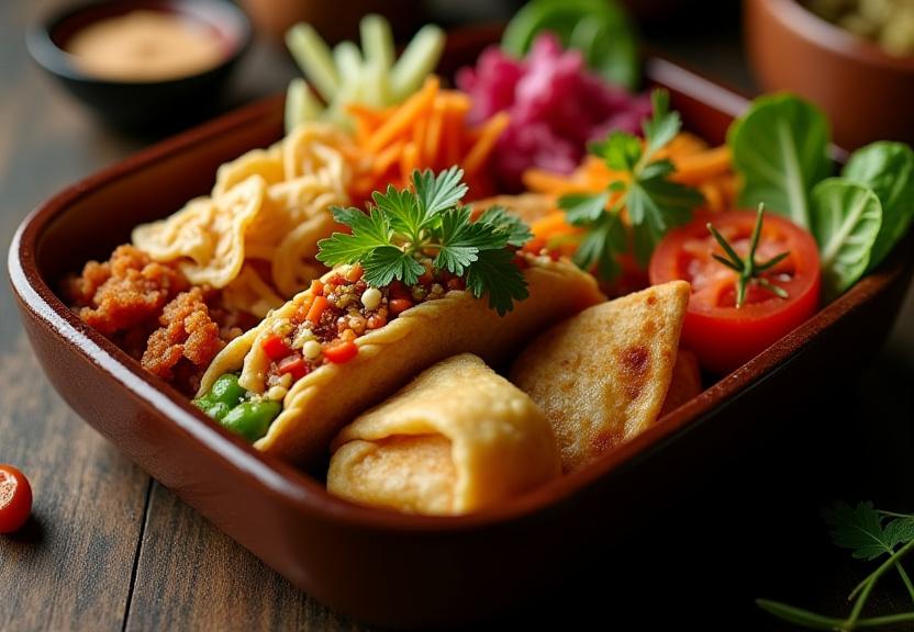 Фьюжн бэнто с элементами международной кухни