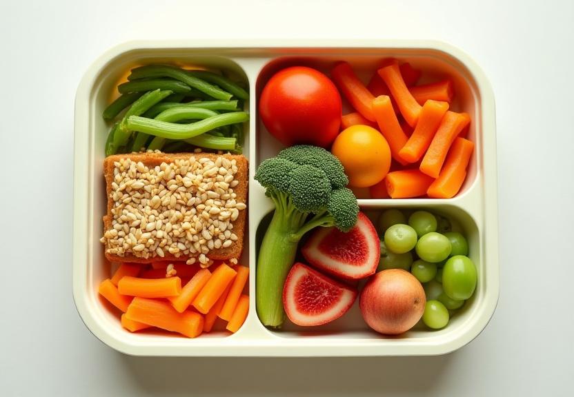 Здоровый школьный обед в бэнто